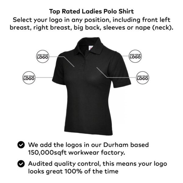 Uneek Ladies Polo Shirt - Image 4